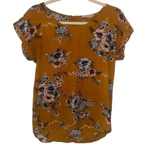 Yellow Floral Pink Republic‎ (Kohl’s) Size Small Flowy Shirt